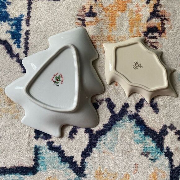 Lenox Tree Christmas Candy Trinket Dish bundle gold plated detail vintage lot - Picture 6 of 7